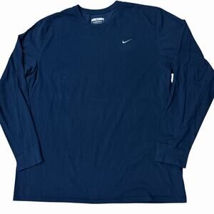 Vintage Nike SPORTS TEE Fit Dry Navy Blue Long Sleeve Tee Men's 3XL NWOT